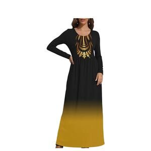 Wolddress womens casual ombre flowy plus size maxi dress womens XL boho chic